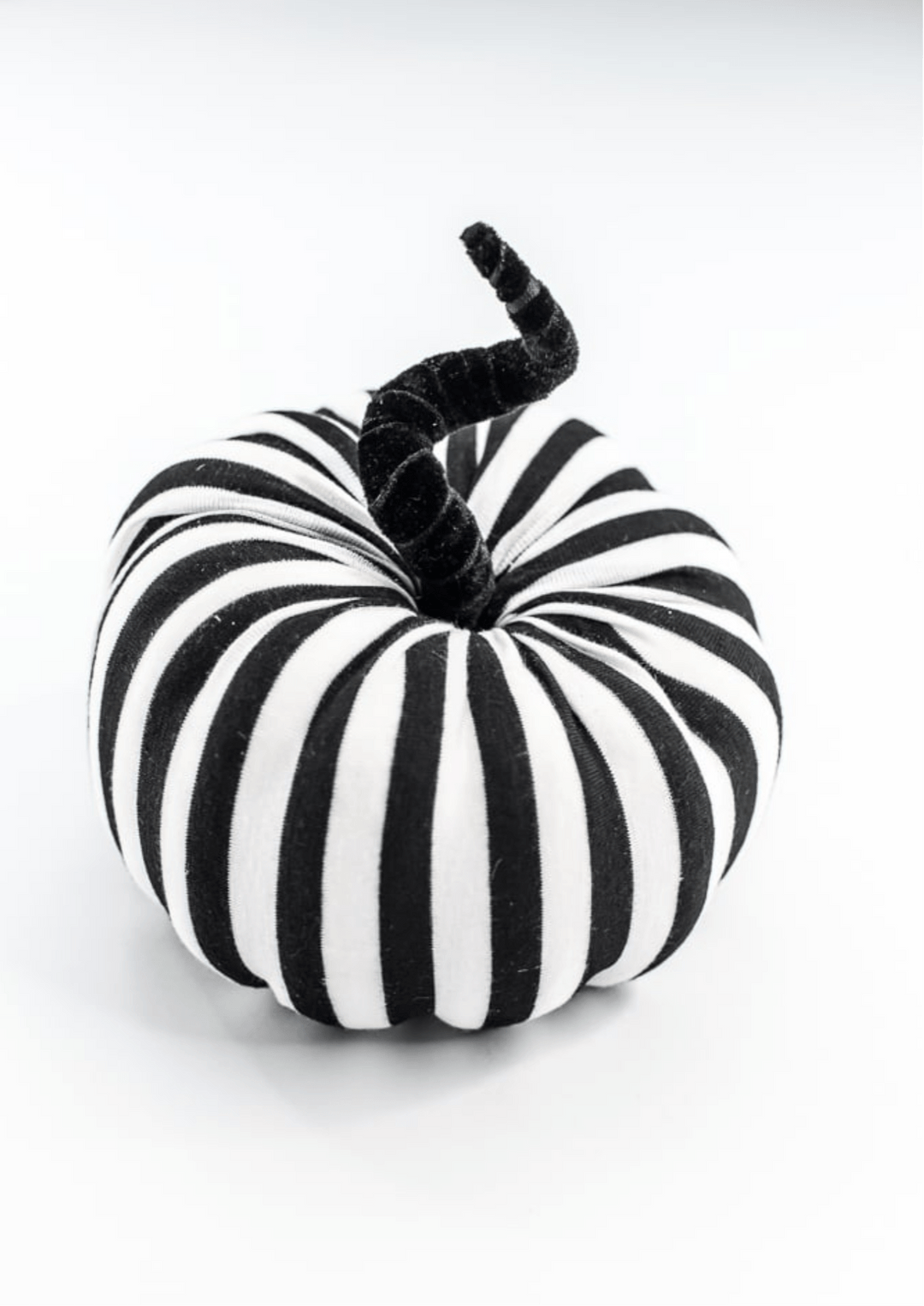 Black and White Stripe Decor Pumpkin - Greenery Market57272BKWT