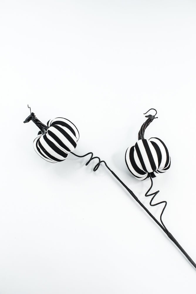 Black and White Stripe Pumpkin Spray - Greenery Market57268BKWT
