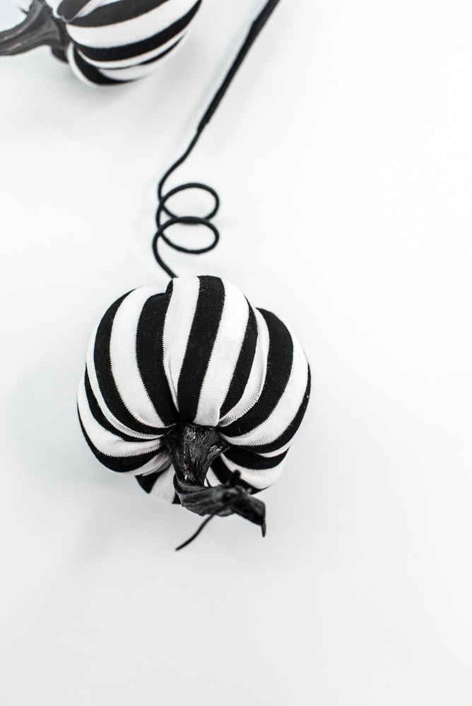 Black and White Stripe Pumpkin Spray - Greenery Market57268BKWT