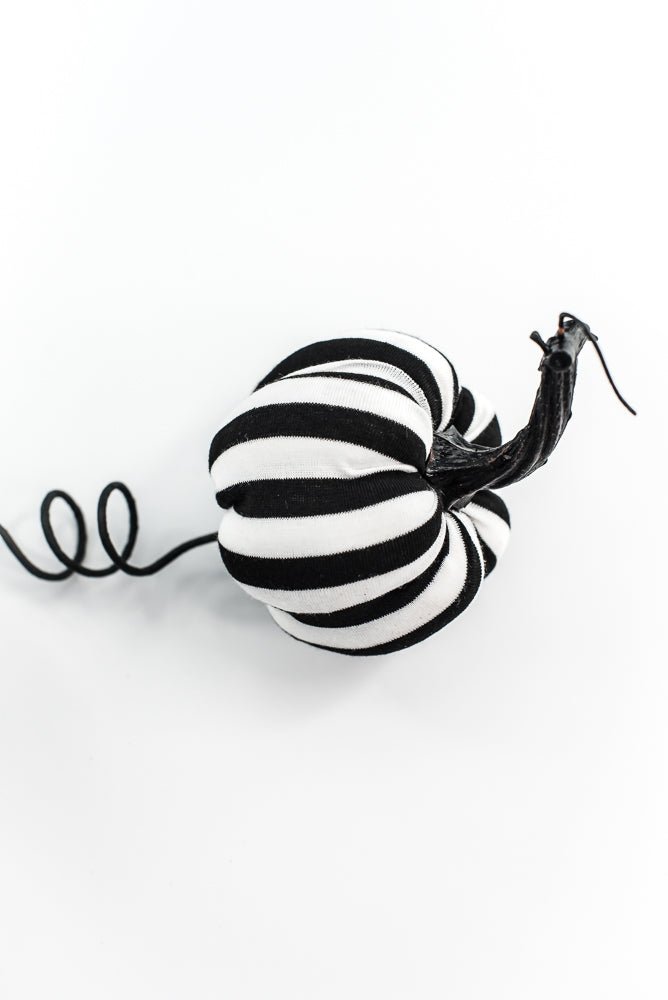 Black and White Stripe Pumpkin Spray - Greenery Market57268BKWT