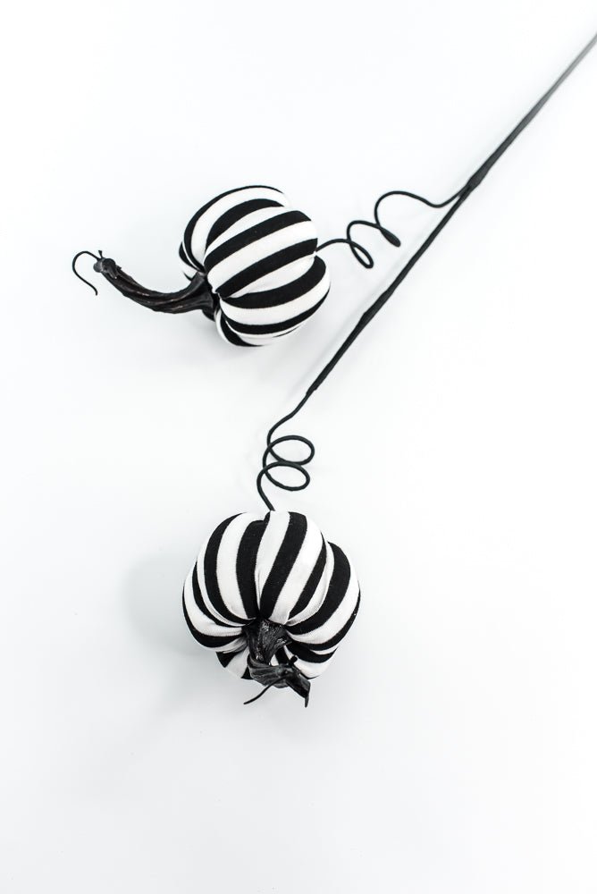 Black and White Stripe Pumpkin Spray - Greenery Market57268BKWT