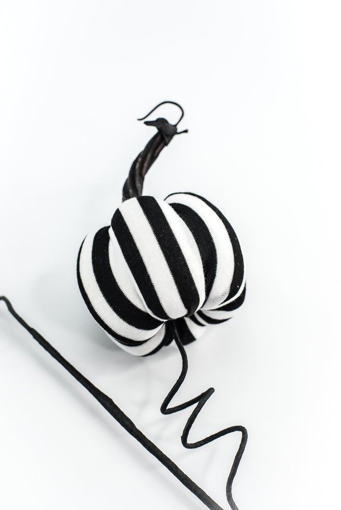 Black and White Stripe Pumpkin Spray - Greenery Market57268BKWT
