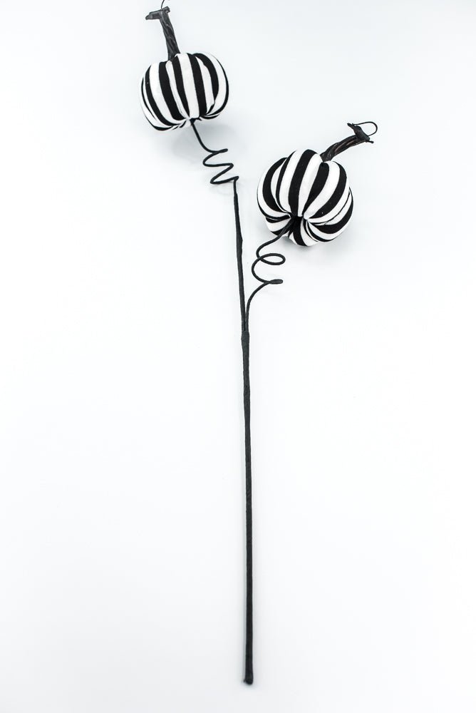 Black and White Stripe Pumpkin Spray - Greenery Market57268BKWT