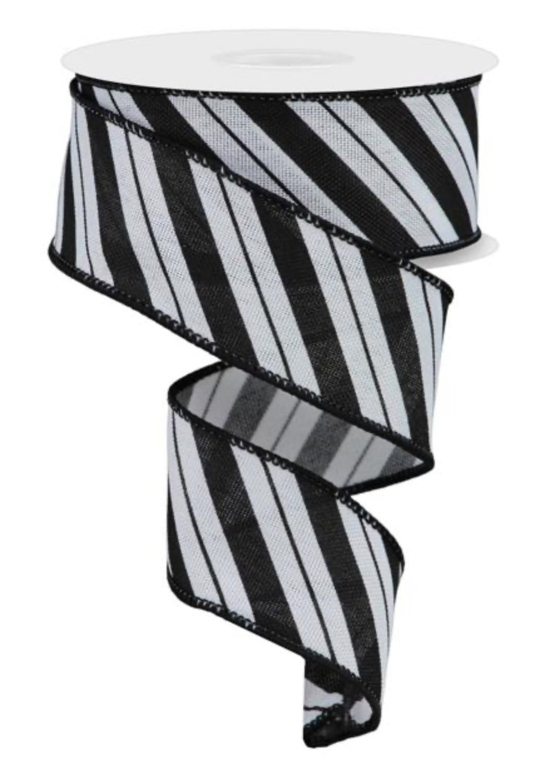 Black and white stripe wired ribbon - 1.5” - Greenery MarketWired ribbonRGE154027