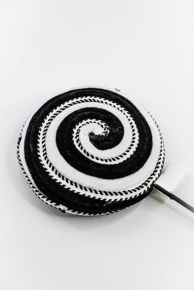 Black and White Velvet Ornament Lollipop - Greenery Market57245BKWT