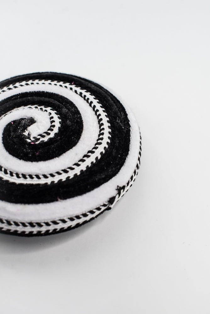 Black and White Velvet Ornament Lollipop - Greenery Market57245BKWT