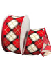 Black, cream, and red diamond plaid wired ribbon , 1.5" - Greenery MarketWired ribbon71156-09-15