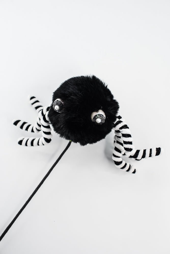 Black Furry Spider Pick - Greenery Market57279BK