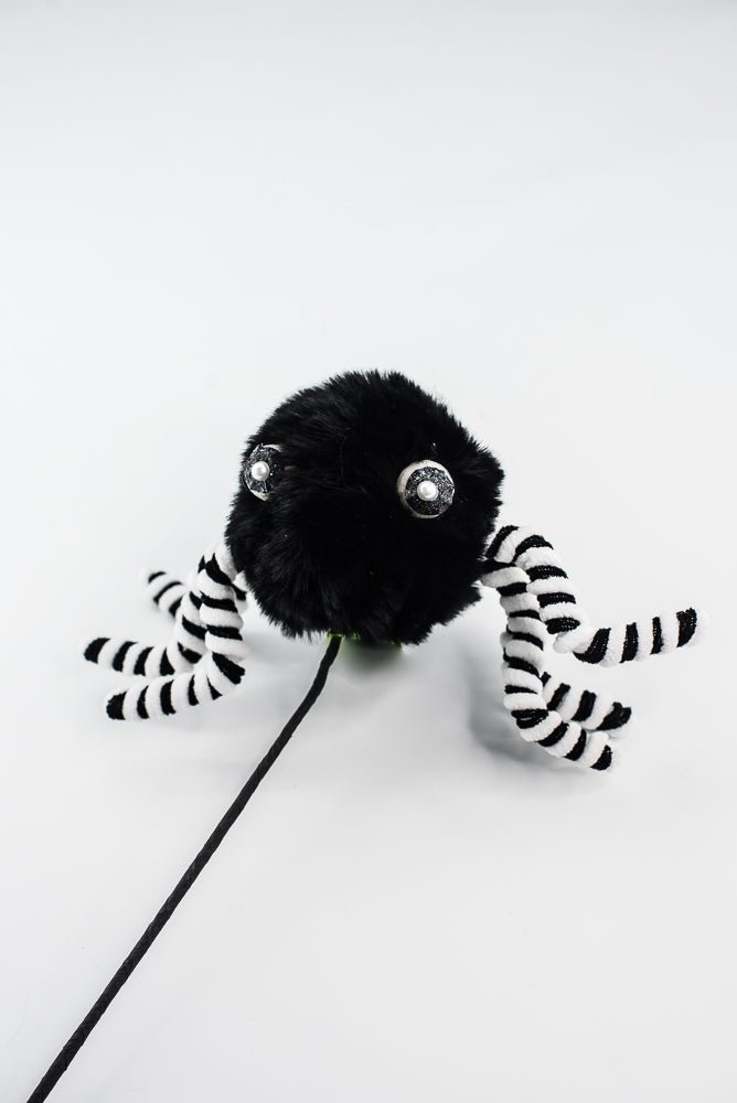 Black Furry Spider Pick - Greenery Market57279BK