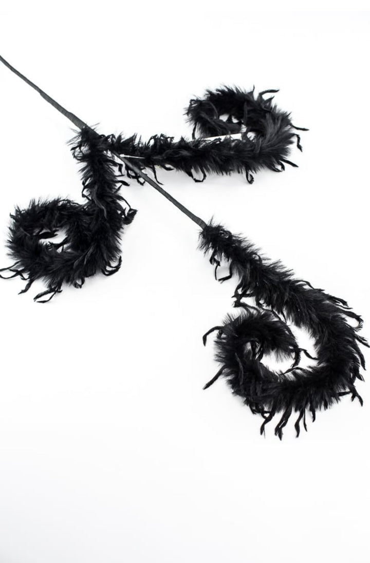 Black Furry Spiral Curly Spray - Greenery Market57305BK