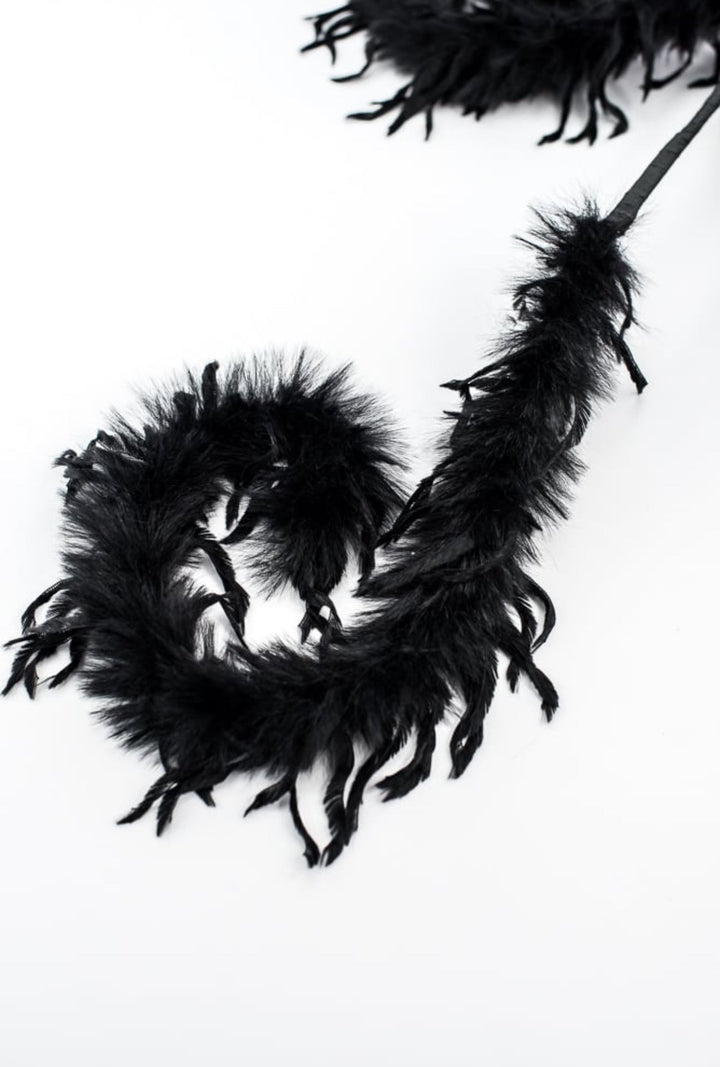 Black Furry Spiral Curly Spray - Greenery Market57305BK