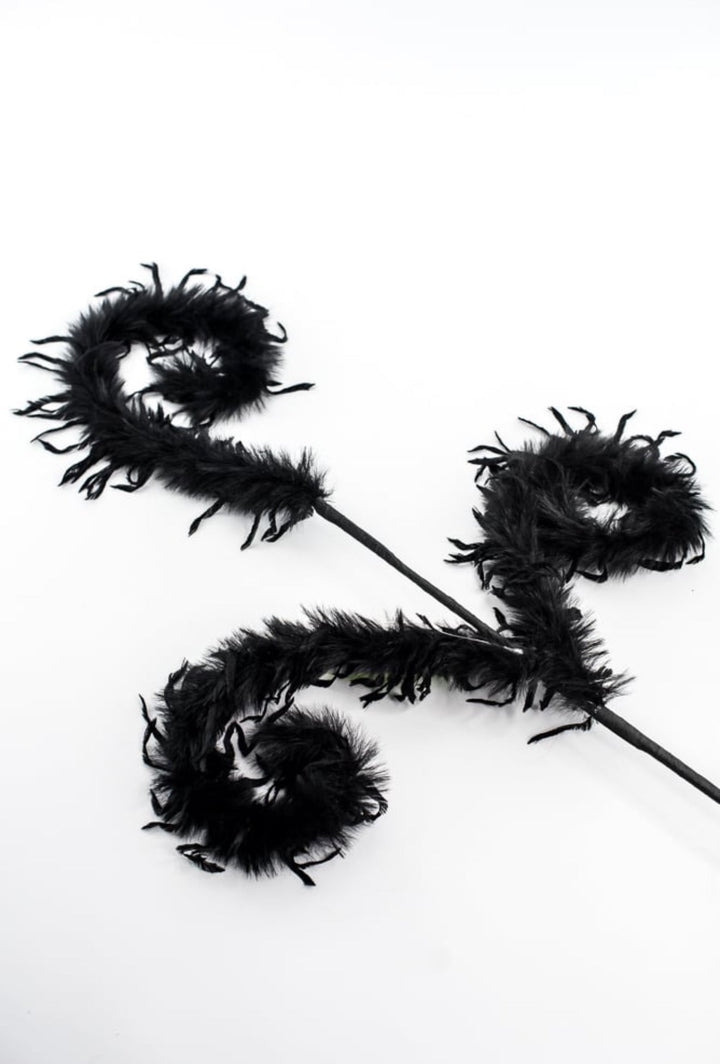 Black Furry Spiral Curly Spray - Greenery Market57305BK