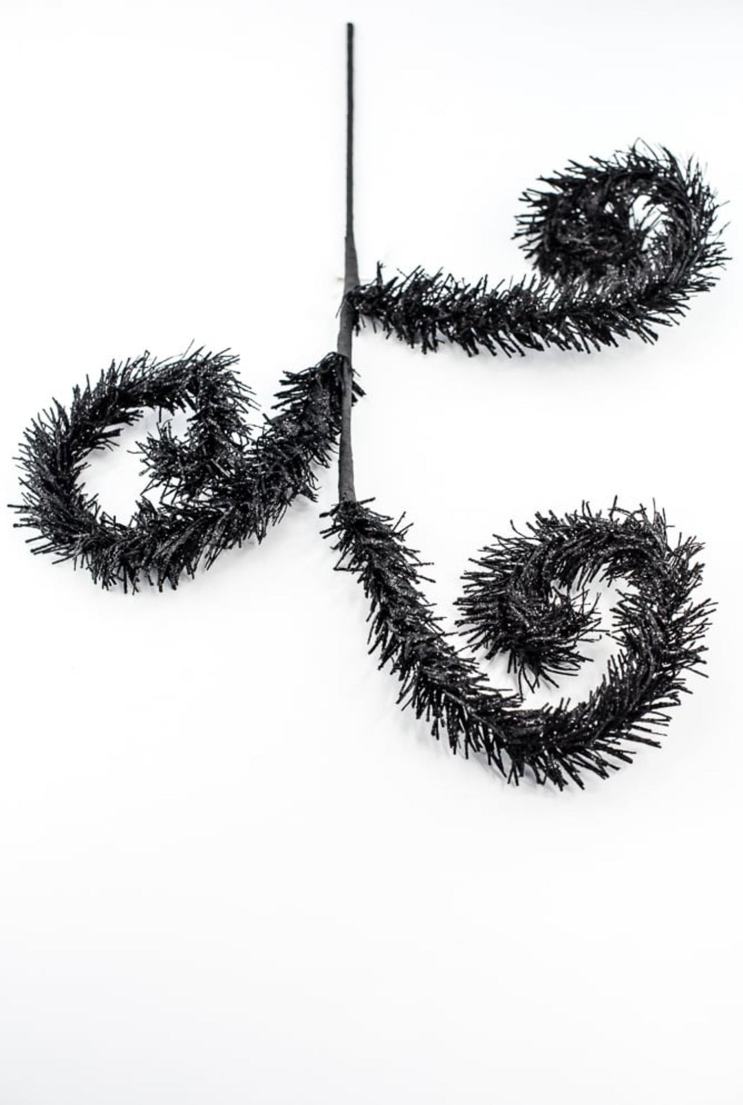 Black Fuzzy Spiral Curly Spray - Greenery Market57215BK