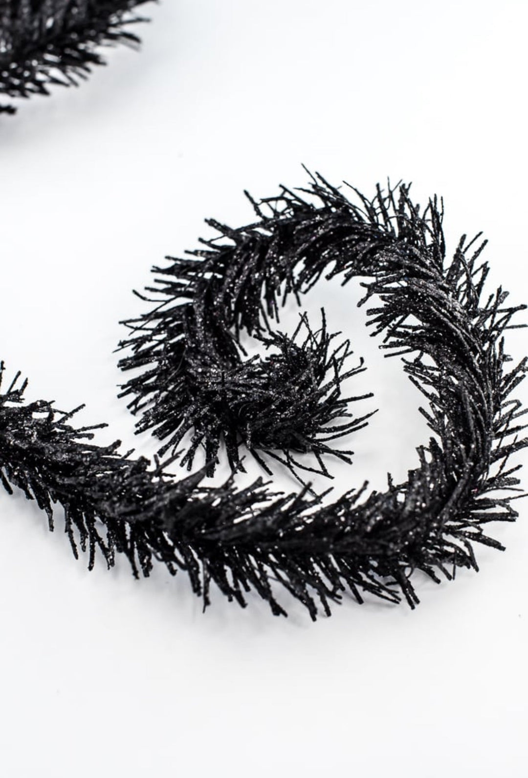 Black Fuzzy Spiral Curly Spray - Greenery Market57215BK