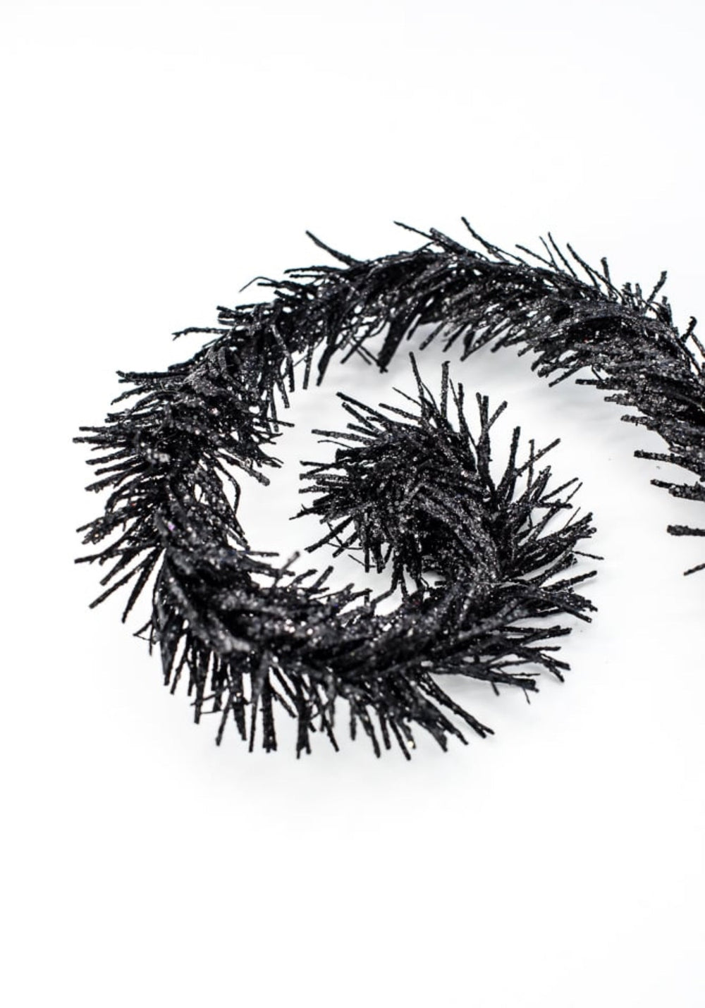 Black Fuzzy Spiral Curly Spray - Greenery Market57215BK