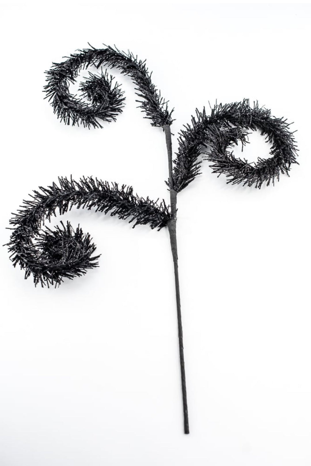 Black Fuzzy Spiral Curly Spray - Greenery Market57215BK