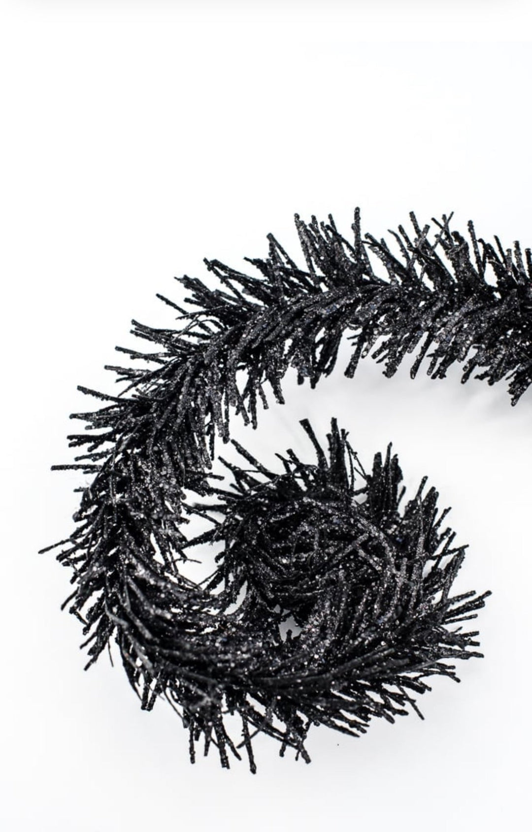 Black Fuzzy Spiral Curly Spray - Greenery Market57215BK