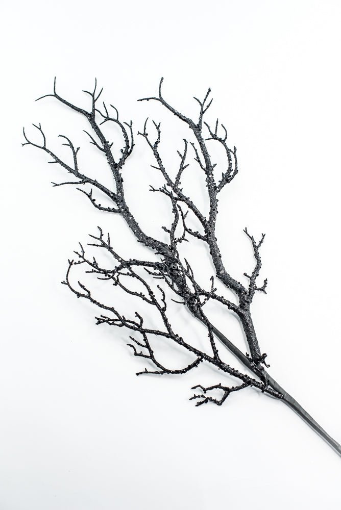 Black Glitter Twig Spray - Greenery Market57266BK