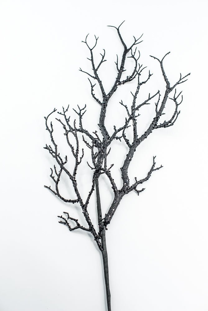 Black Glitter Twig Spray - Greenery Market57266BK