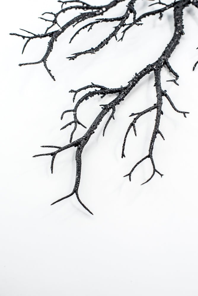 Black Glitter Twig Spray - Greenery Market57266BK