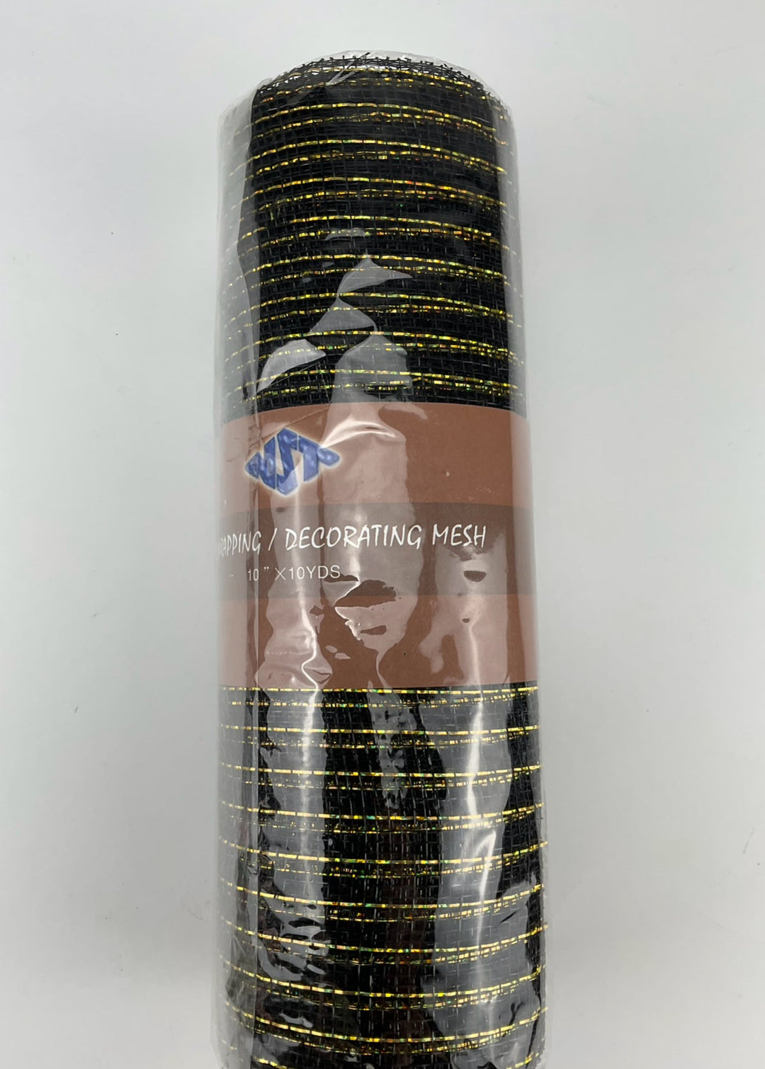 Black / gold 10” poly deco mesh - Greenery MarketDeco mesh5914-black