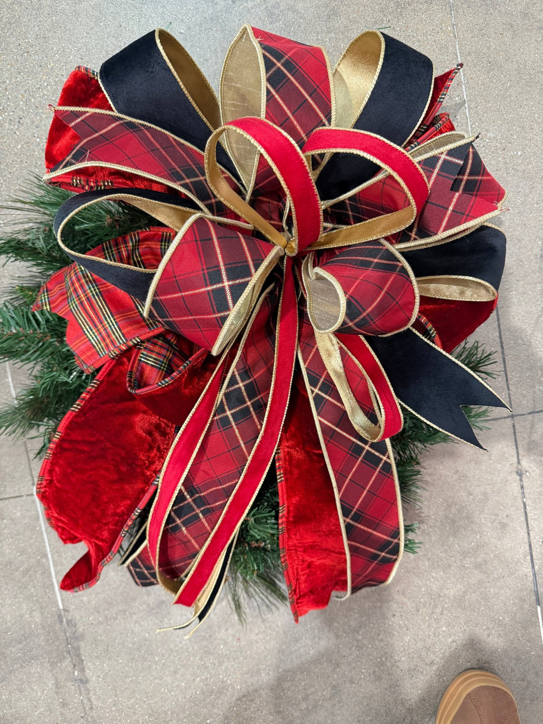 Black, Gold, & Red Wired Ribbon - 2.5" - Greenery Market6912W - 037 - 63E