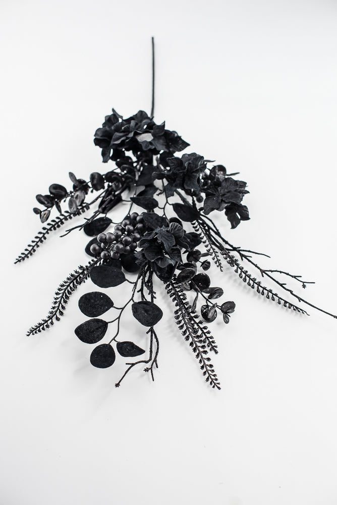 Black Hydrangea Berry Spray - Greenery Market57234BK