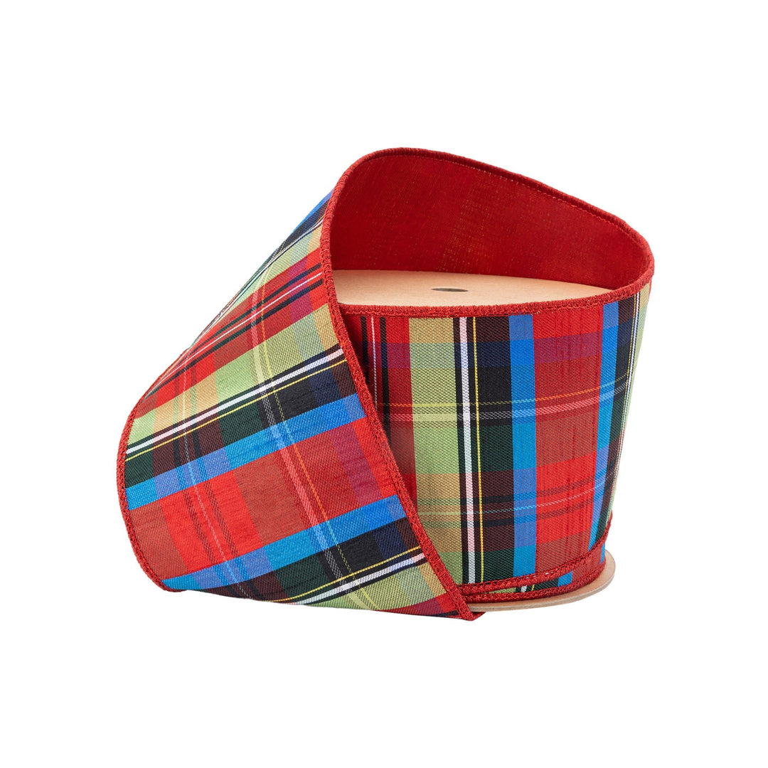 Black, Lime, Red, & Royal Wired Ribbon - 4" - Greenery Market6914W - 037 - 100E