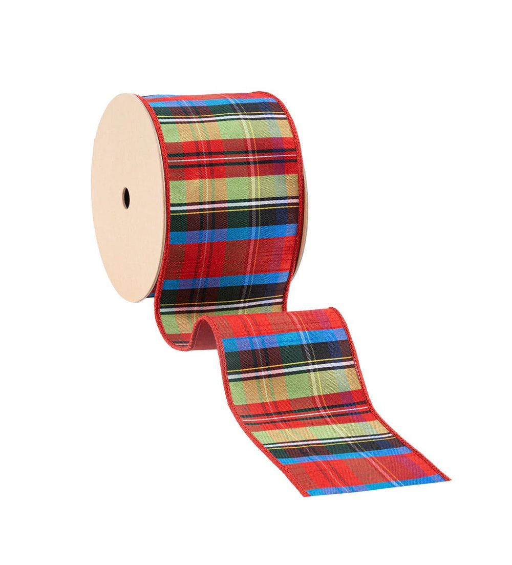 Black, Lime, Red, & Royal Wired Ribbon - 4" - Greenery Market6914W - 037 - 100E