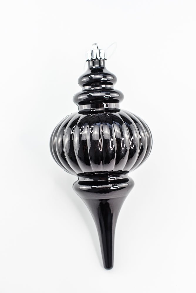 Black Metallic Ornament Finial - Greenery Market86541BK