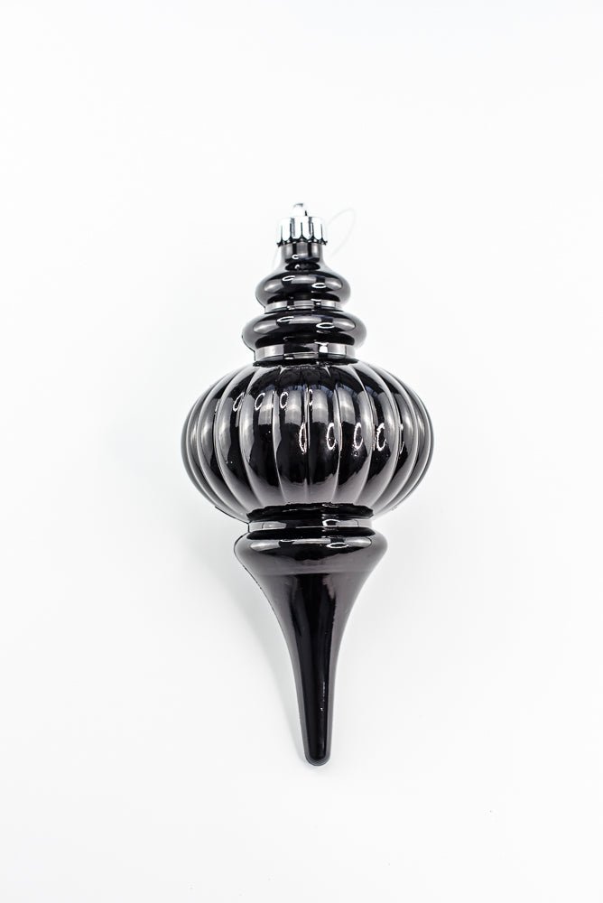 Black Metallic Ornament Finial - Greenery Market86541BK