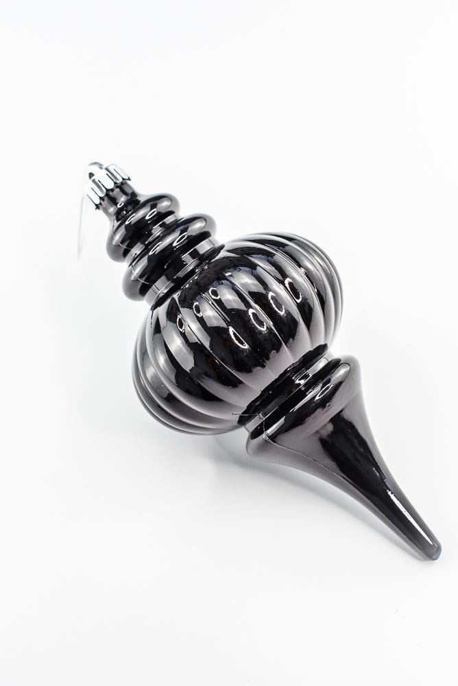 Black Metallic Ornament Finial - Greenery Market86541BK