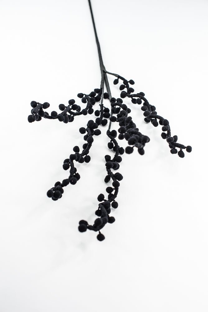 Black Pompom Ball Curly Spray - Greenery Market57254BK