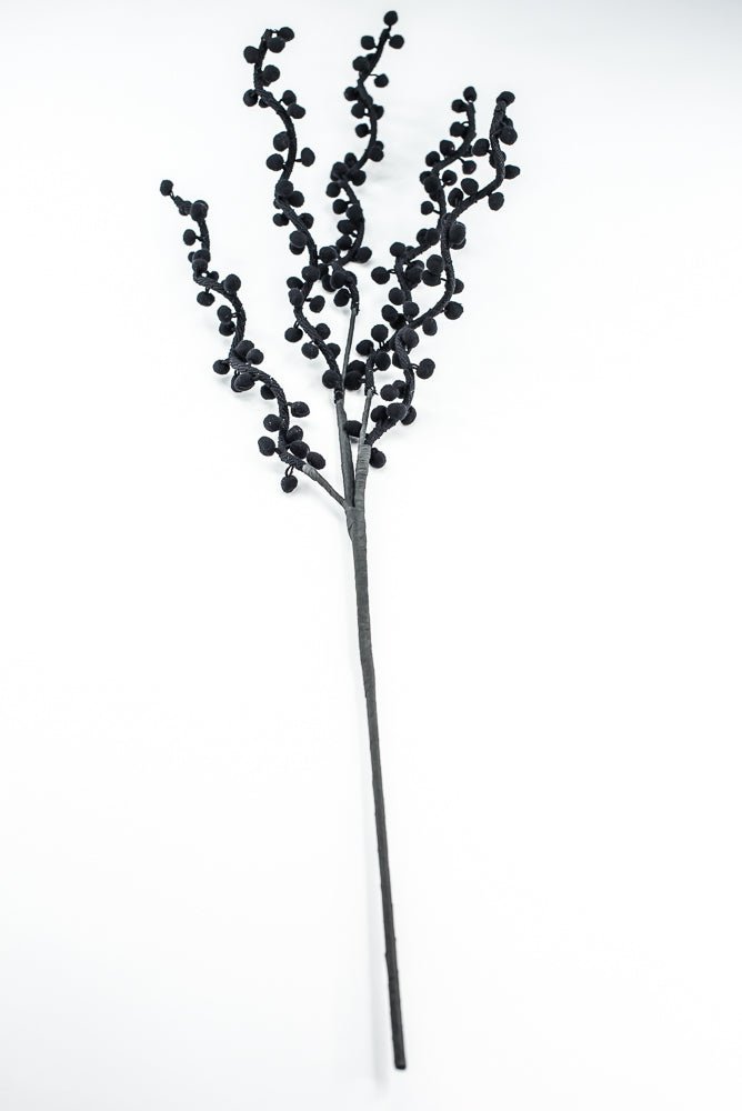 Black Pompom Ball Curly Spray - Greenery Market57254BK