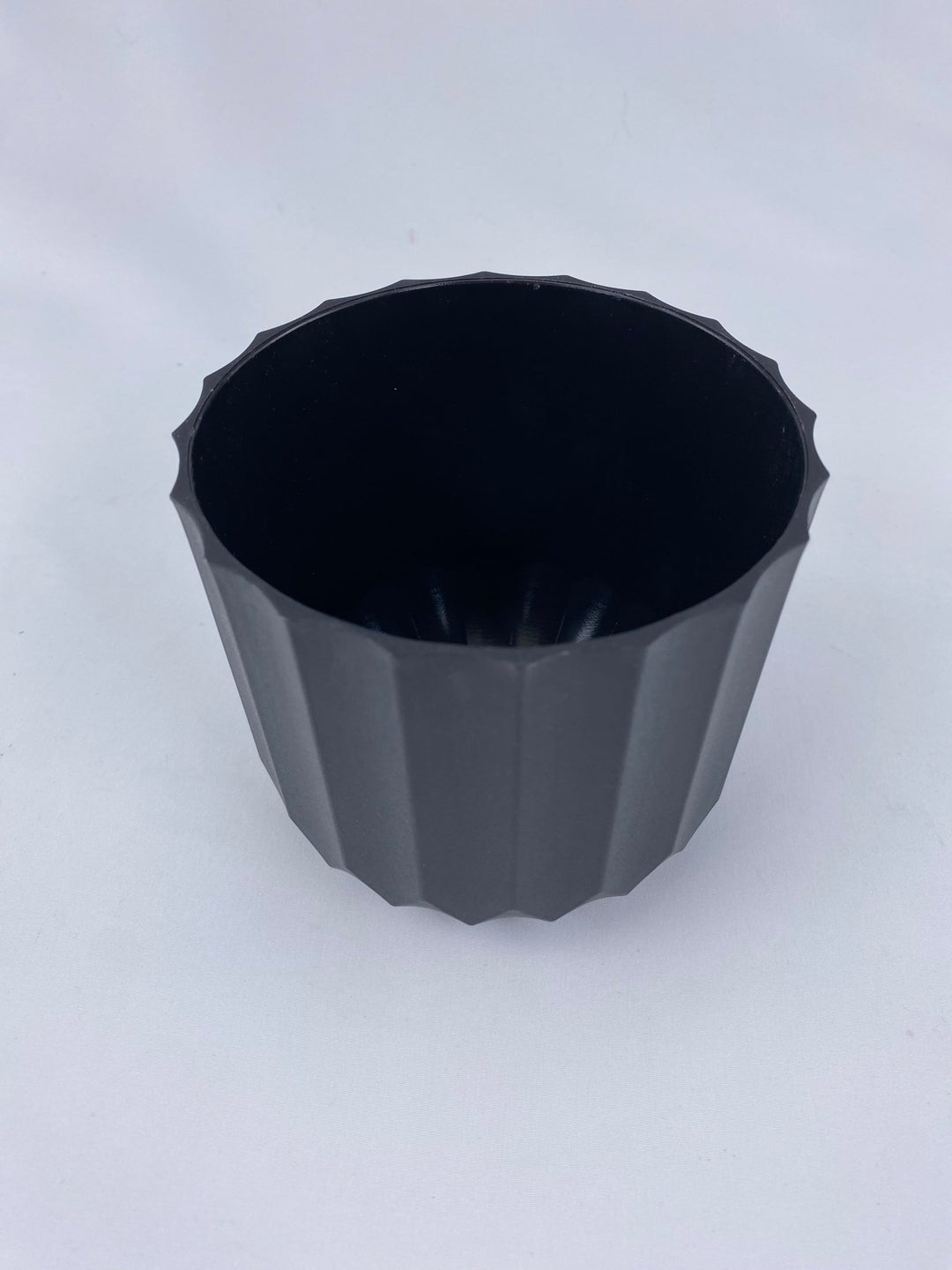 Black Round Carved Planter Container - Greenery MarketP9233BK