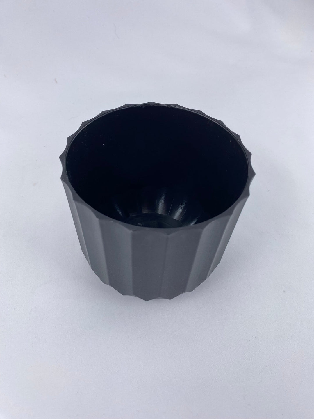 Black Round Carved Planter Container - Greenery MarketP9233BK