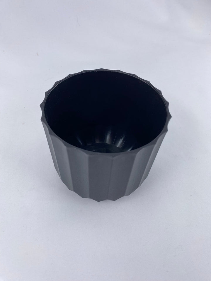 Black Round Carved Planter Container - Greenery MarketP9233BK