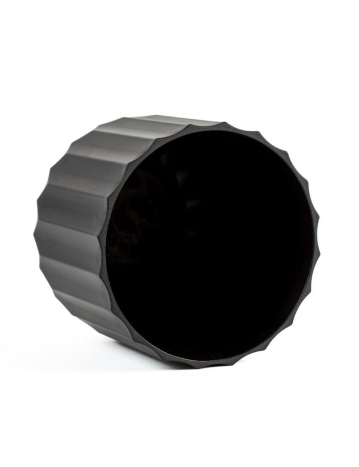 Black, Round Carved, Planter Container - Greenery MarketP9233BK