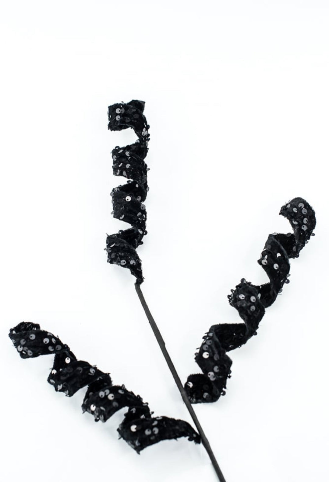 Black Sequin Curly Spray - Greenery Market57054BK