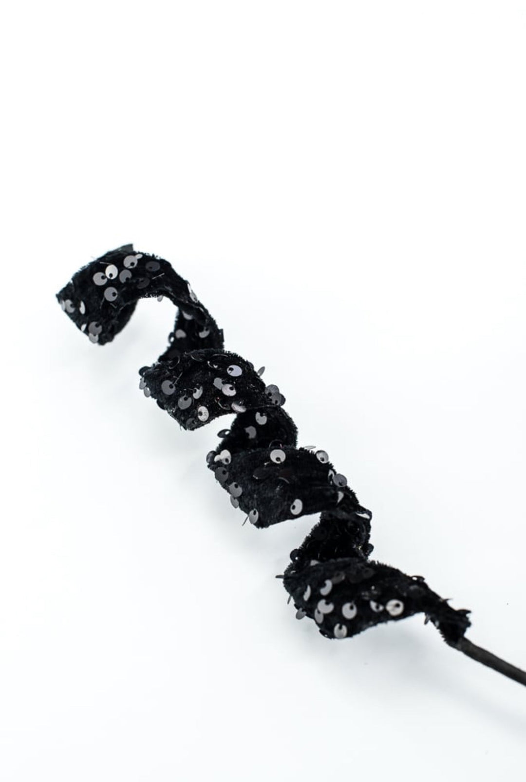 Black Sequin Curly Spray - Greenery Market57054BK
