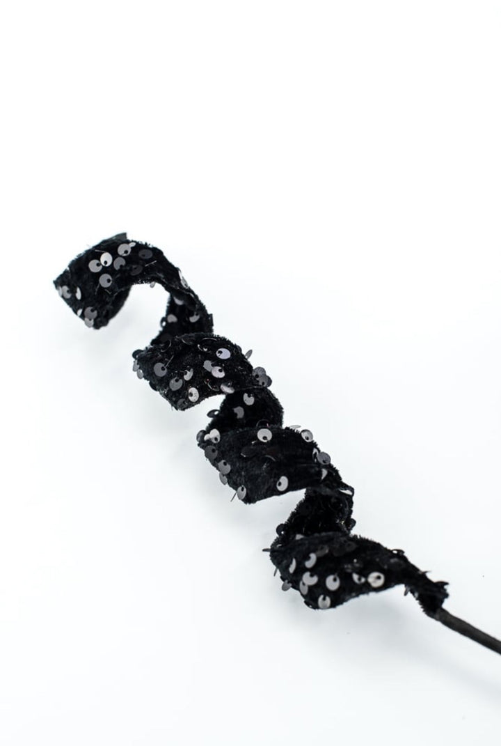 Black Sequin Curly Spray - Greenery Market57054BK
