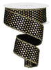 Black velvet with gold raised dots ribbon 1.5" - Greenery MarketWired ribbonRW8098EC