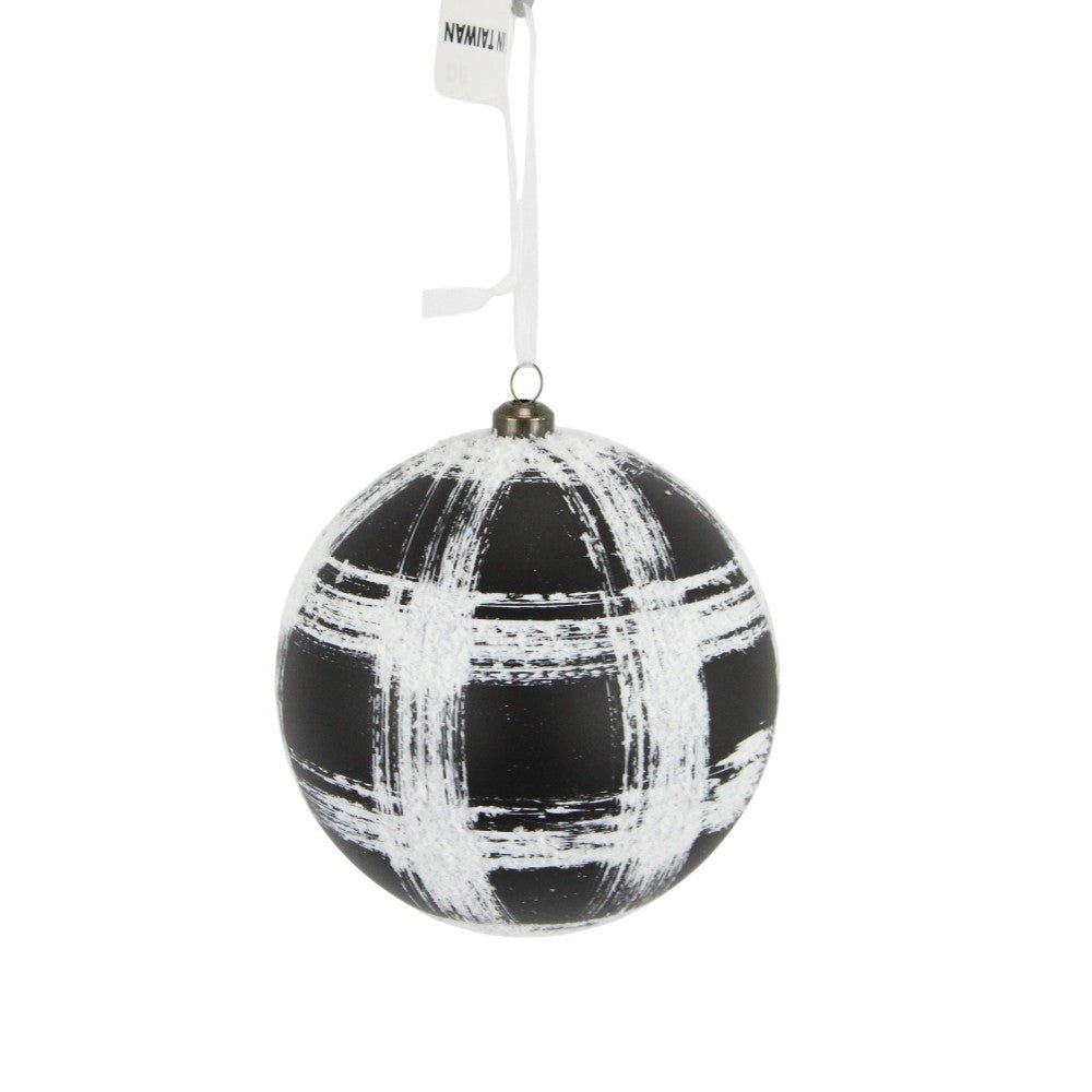 Black & White Ball Ornament - 4.7" - Greenery MarketOrnaments277813