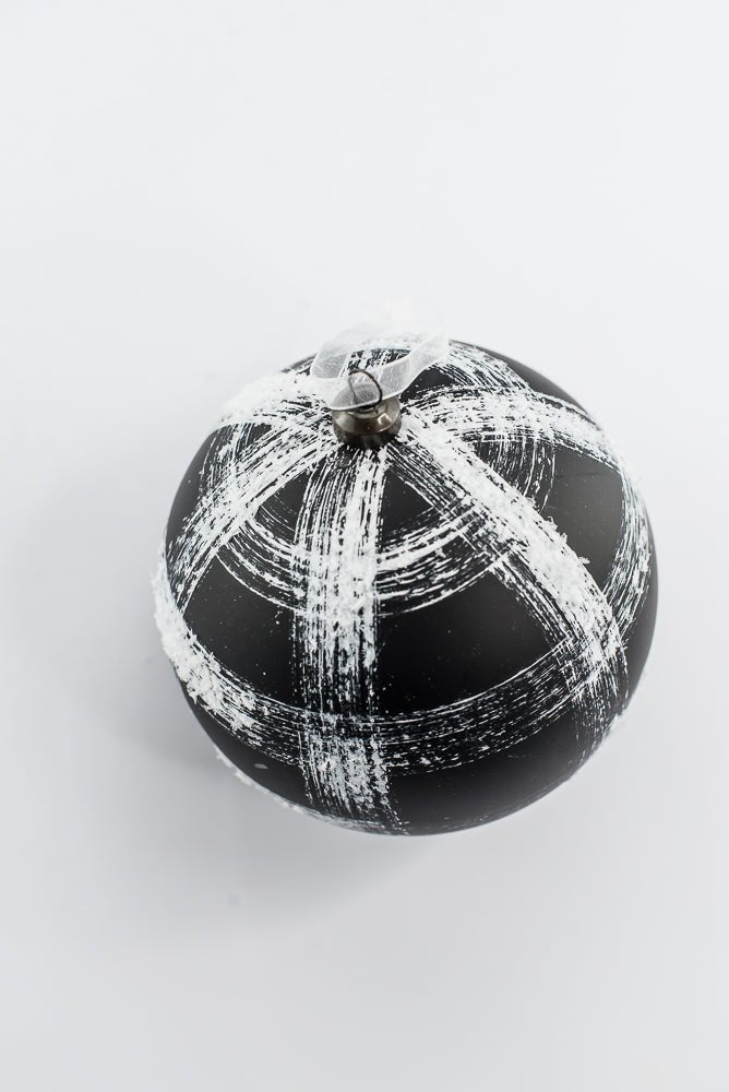 Black & White Ball Ornament - 4.7" - Greenery MarketOrnaments277813
