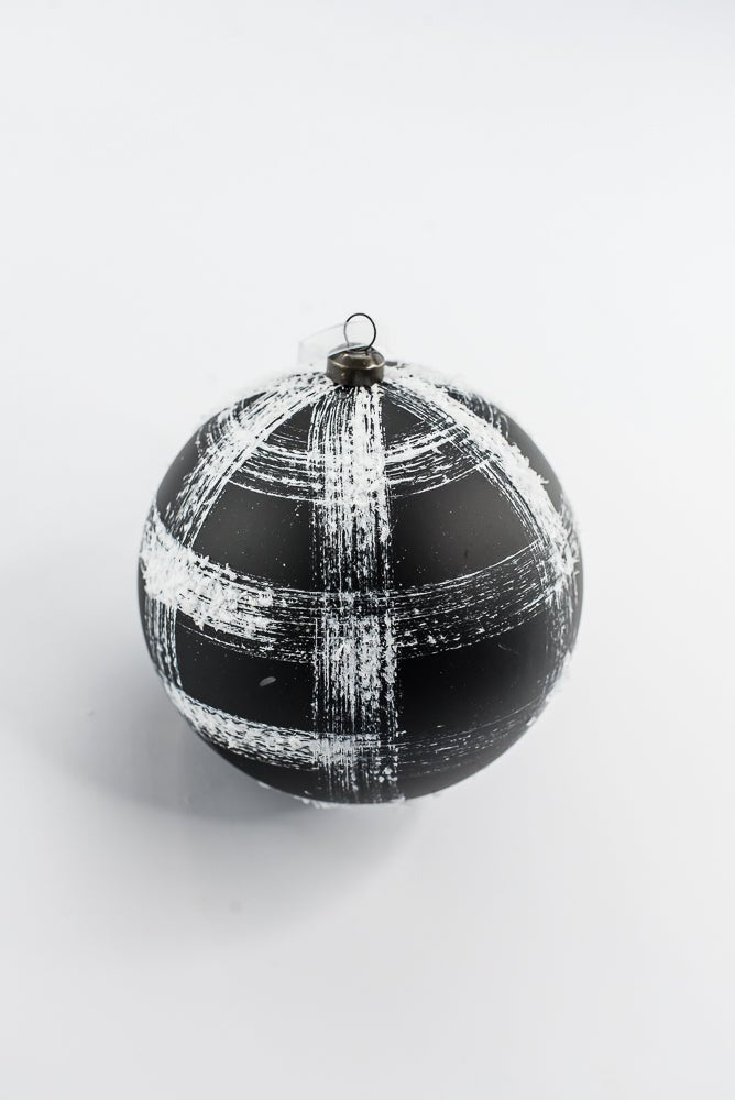 Black & White Ball Ornament - 4.7" - Greenery MarketOrnaments277813
