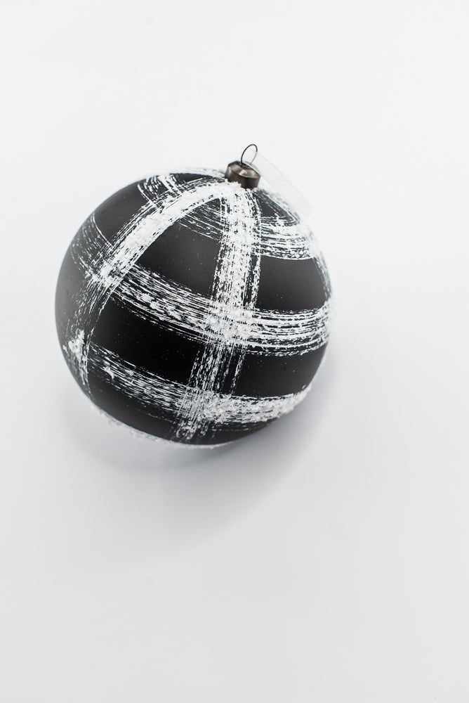 Black & White Ball Ornament - 4.7" - Greenery MarketOrnaments277813