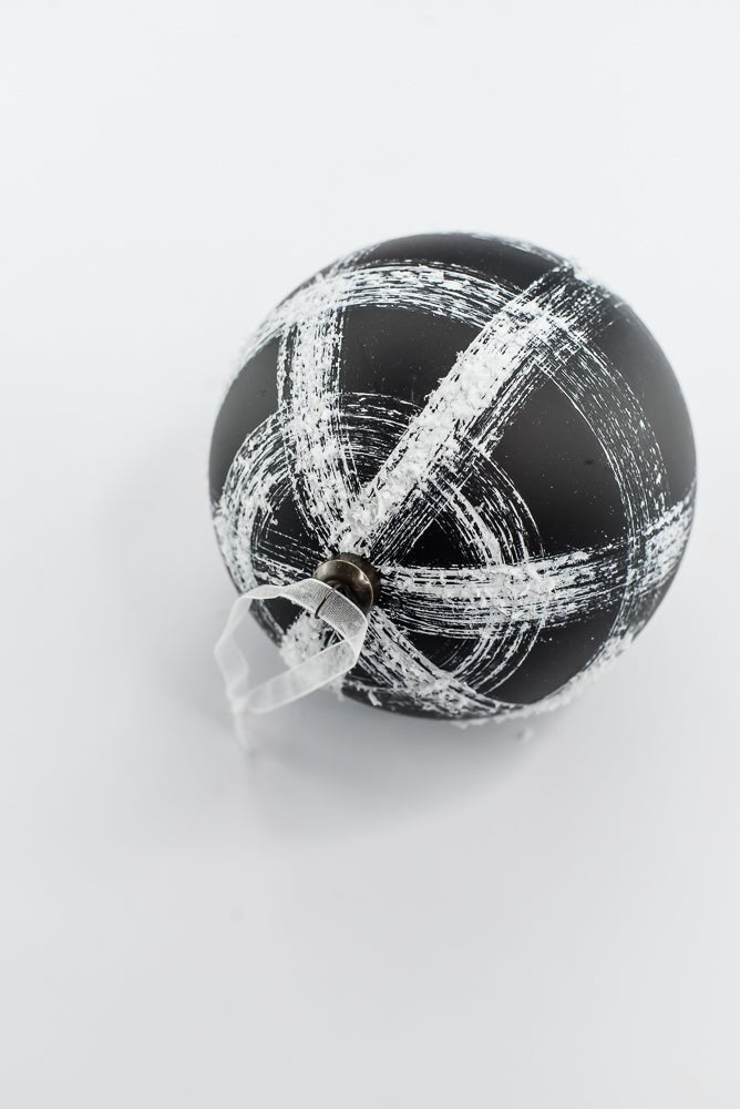 Black & White Ball Ornament - 4.7" - Greenery MarketOrnaments277813