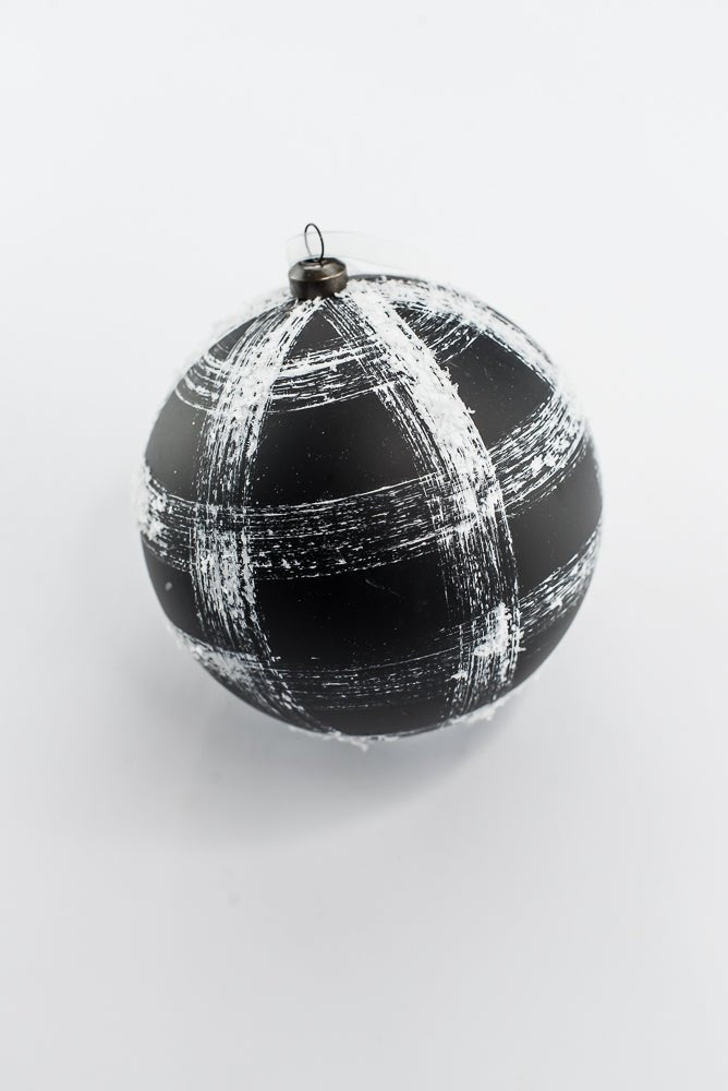 Black & White Ball Ornament - 4.7" - Greenery MarketOrnaments277813