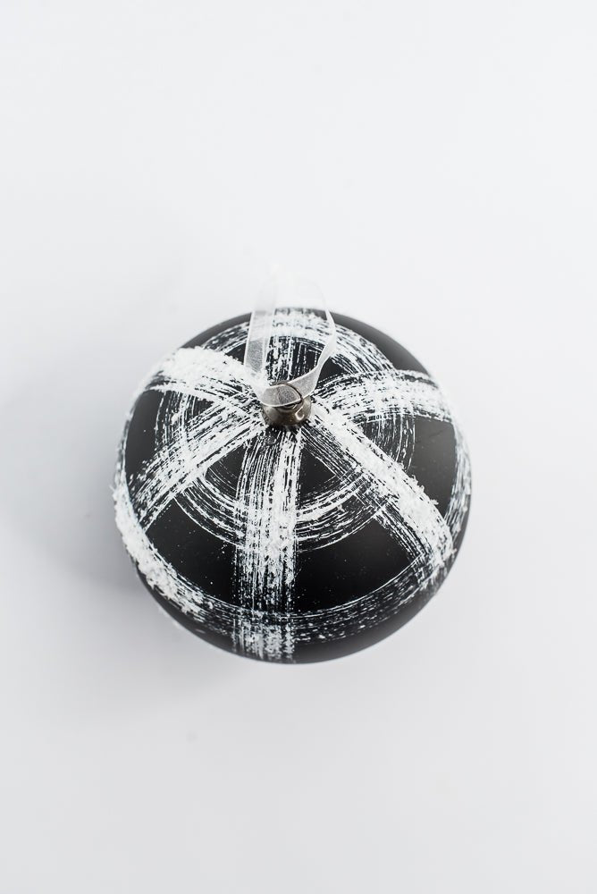 Black & White Ball Ornament - 4.7" - Greenery MarketOrnaments277813