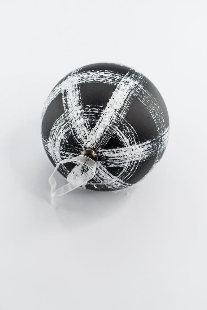 Black & White Ball Ornament - 4.7" - Greenery MarketOrnaments277813